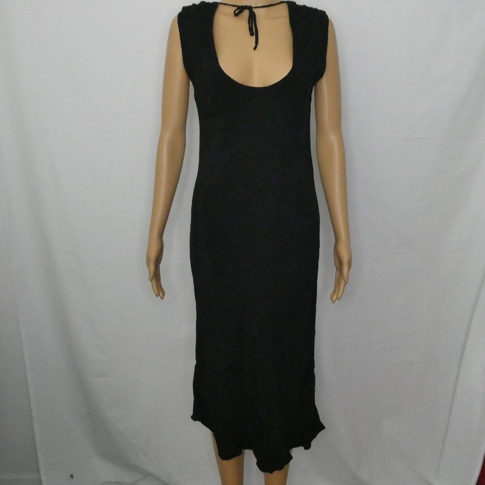 James Perse Little Black Dress Scoop Ties Rayon Lg